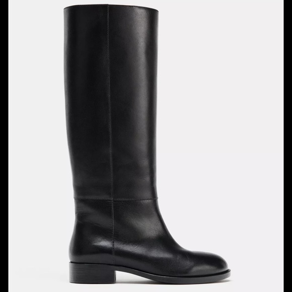 ZARA RUNWAY COLLECTION LEATHER RIDING BOOTS - Picture 2 of 4
